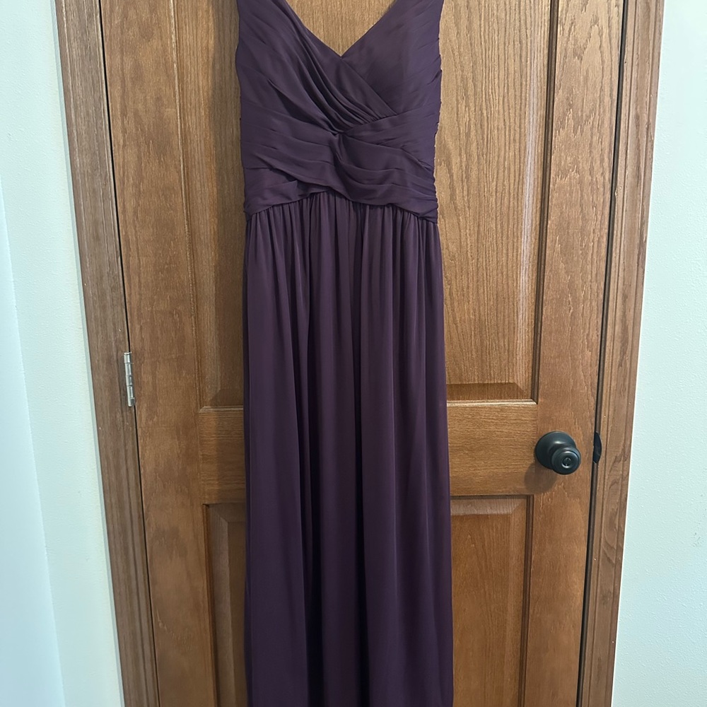 Davids Bridal Chiffon Plum Evening Gown